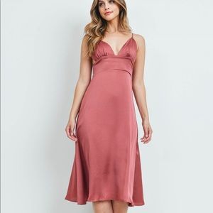SALE ✨Pink Blush Satin Midi Dress✨